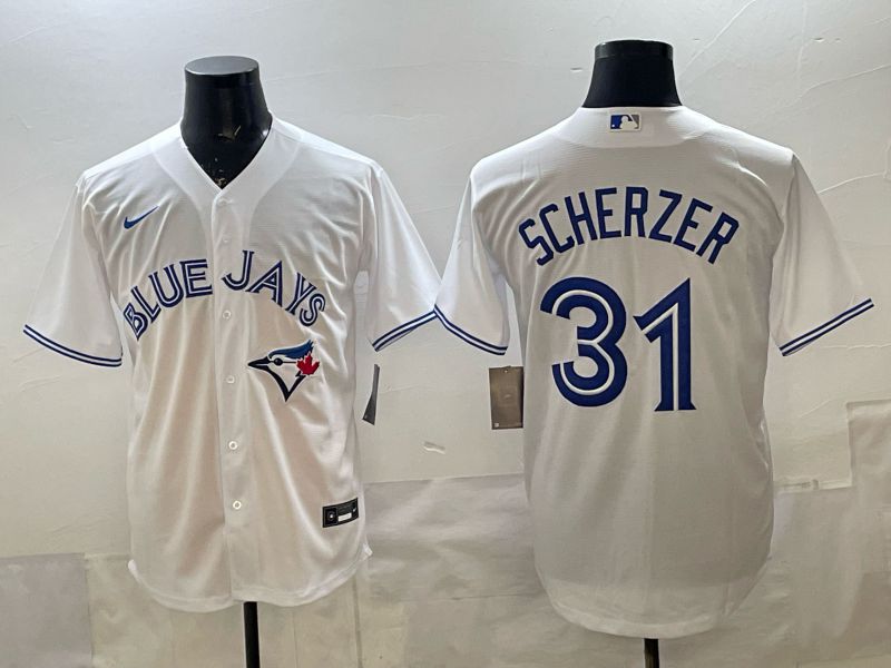 Men 2025 Toronto Blue Jays #31 Scherzer White Game Nike MLB Jersey style 01->->
